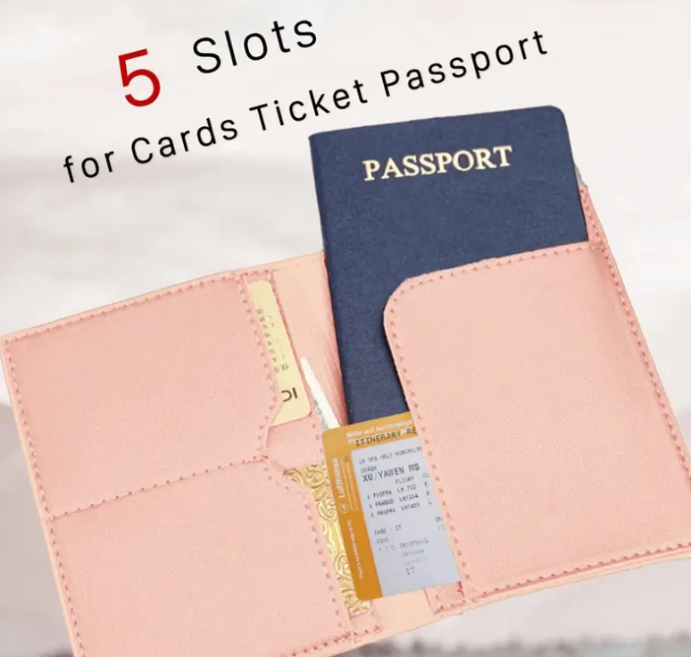 Pink Passport Cover & Suitcase Luggage Tag Set With Initial