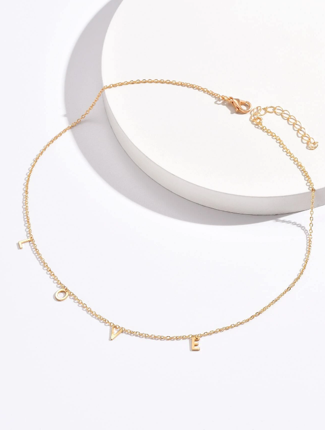 Gold Love Choker Necklace