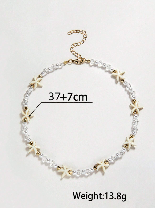 Pearl & Crystal Starfish Choker Necklace