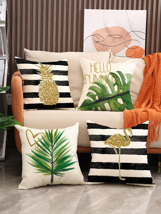 Pineapple, Flamingo & Palm Pillow Covers