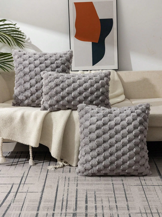 Grey Bubble Pillow Cushion Cover