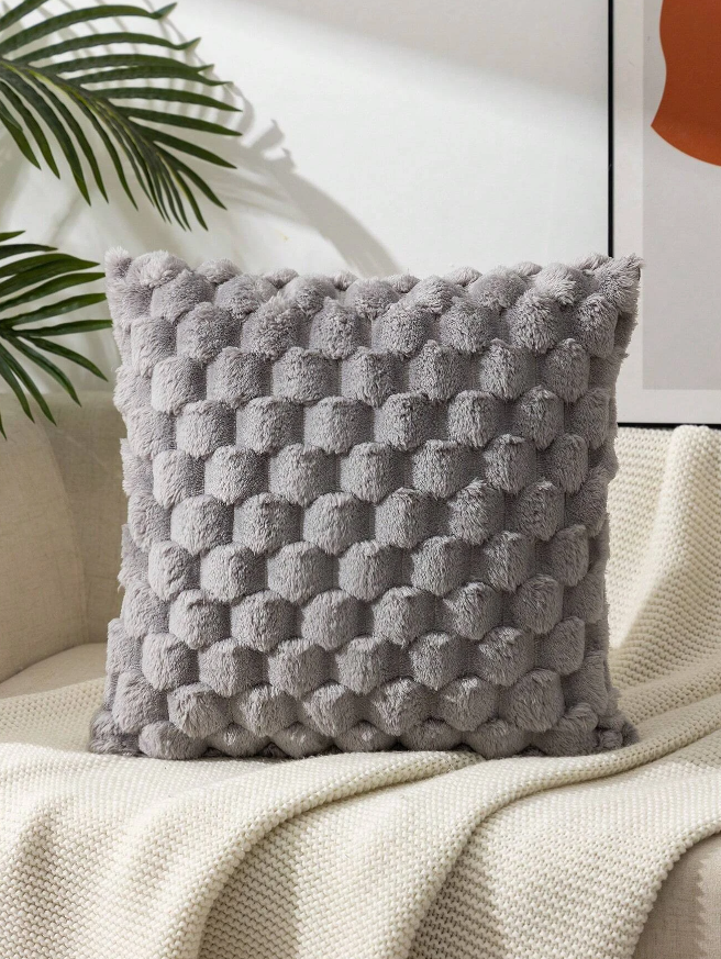 Grey Bubble Pillow Cushion Cover