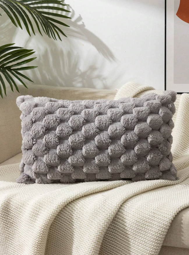 Grey Bubble Pillow Cushion Cover