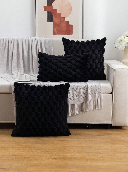 Black Bubble Pillow Cushion Cover