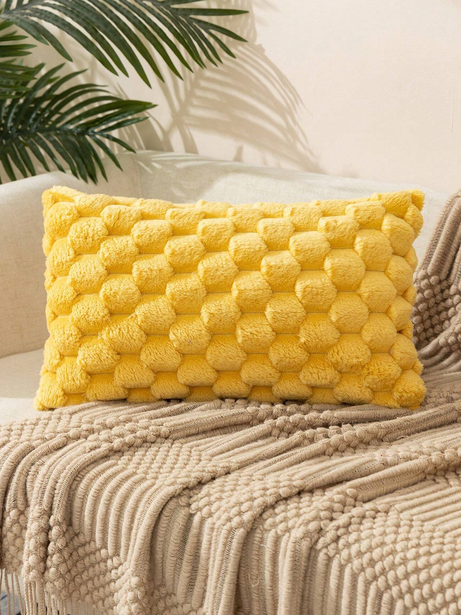 Yellow Bubble Pillow Cushion Cover