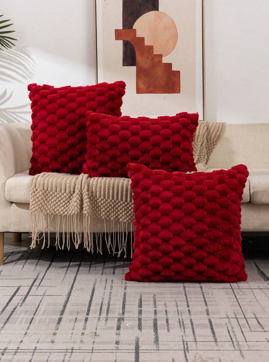 Burgundy Bubble Pillow Cushion Cover