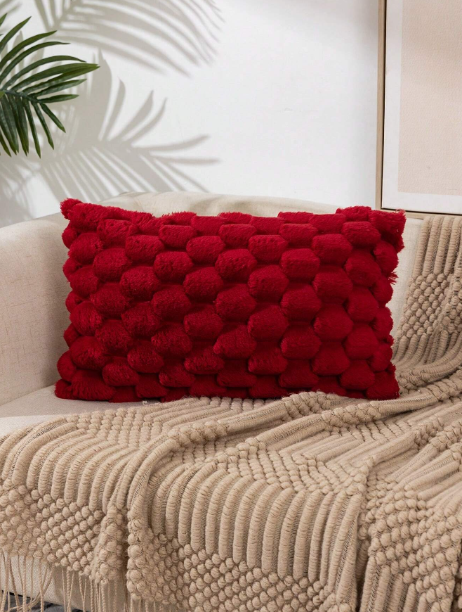 Burgundy Bubble Pillow Cushion Cover