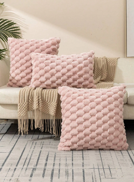 Pink Bubble Pillow Cushion Cover