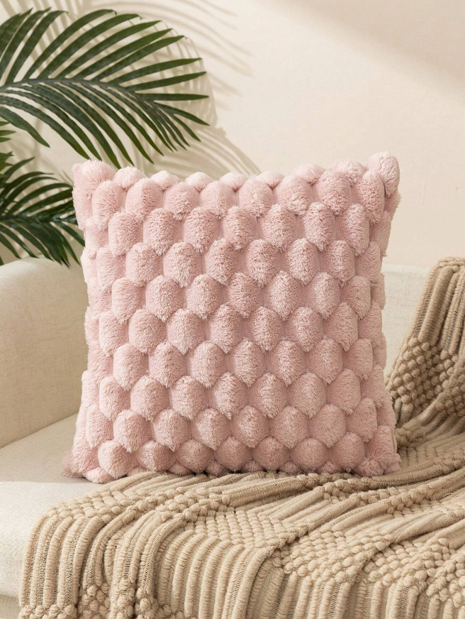 Pink Bubble Pillow Cushion Cover