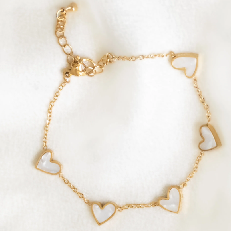 Lila Love Heart Bracelet