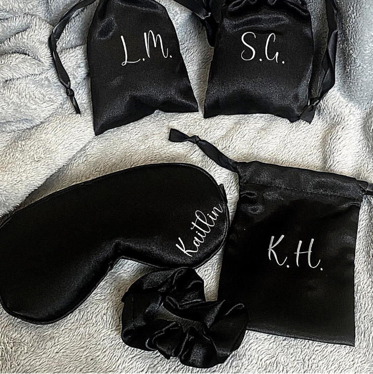 Personalised Satin Sleep Mask 3 Piece Set