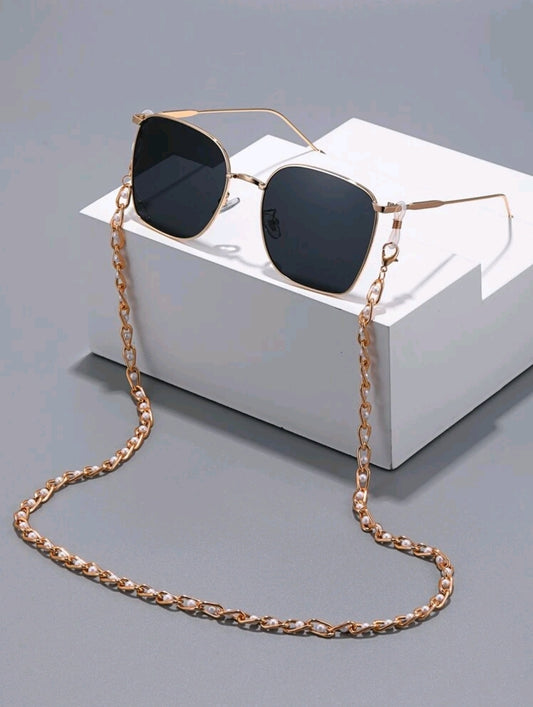 White & Gold Chain Sunglasses