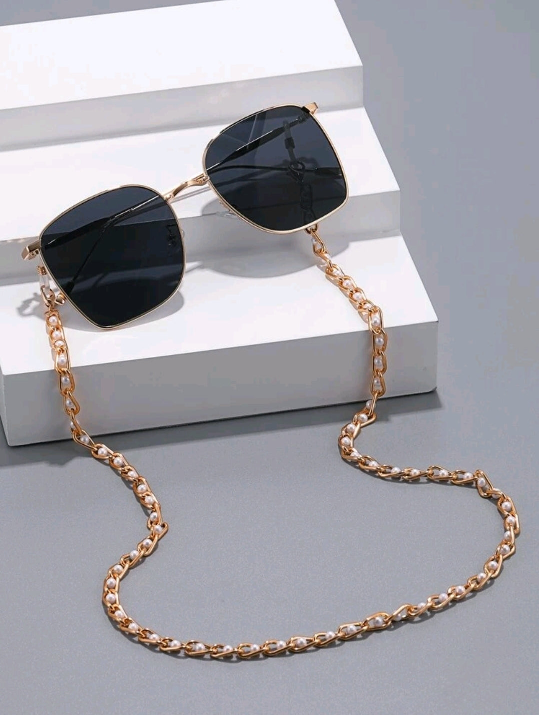 White & Gold Chain Sunglasses