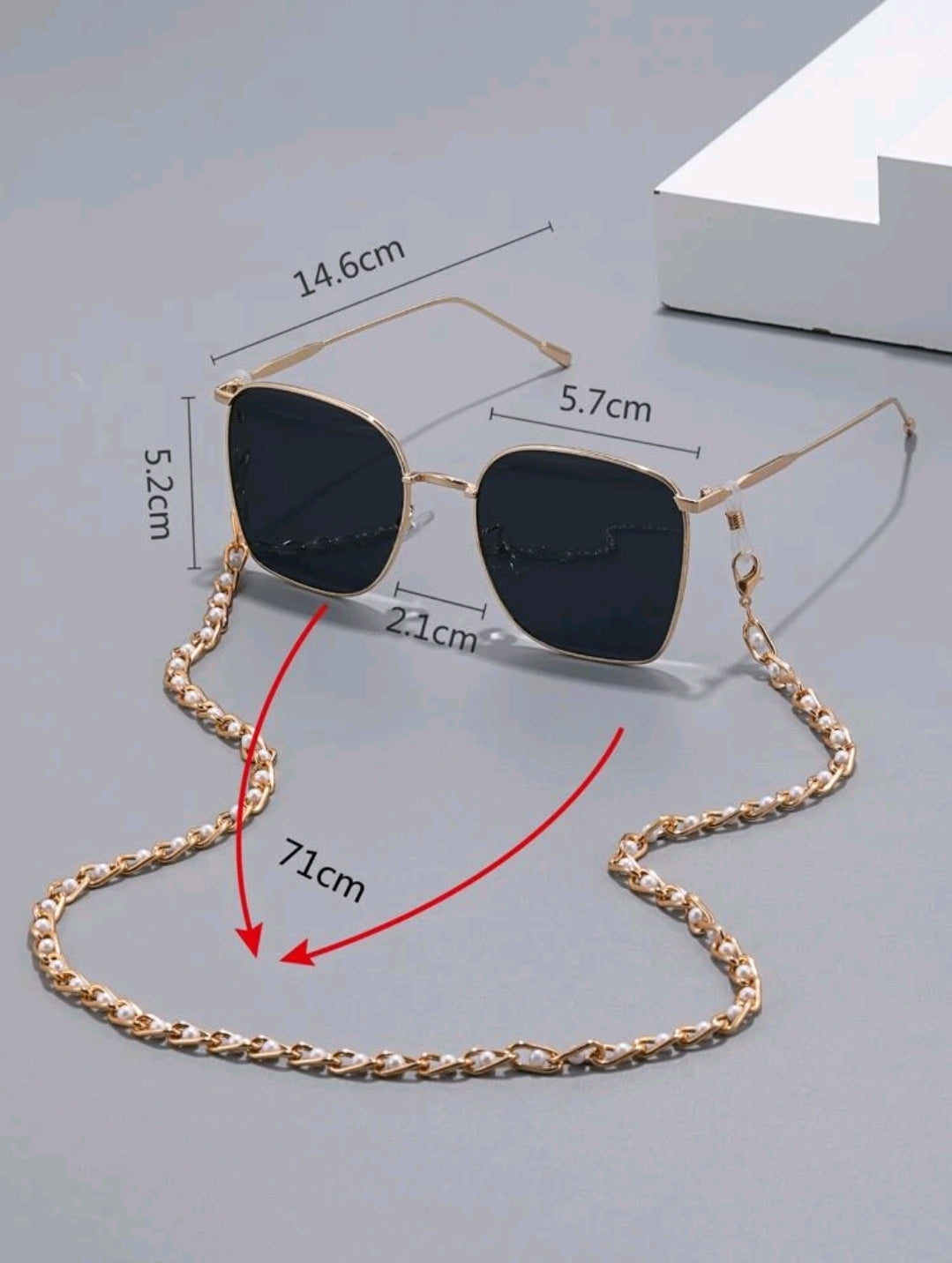 White & Gold Chain Sunglasses