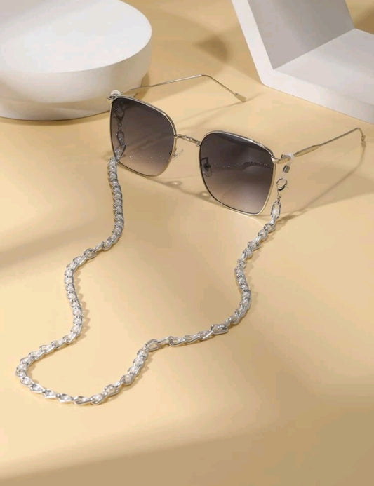 Silver & White Ombre Chain Sunglasses