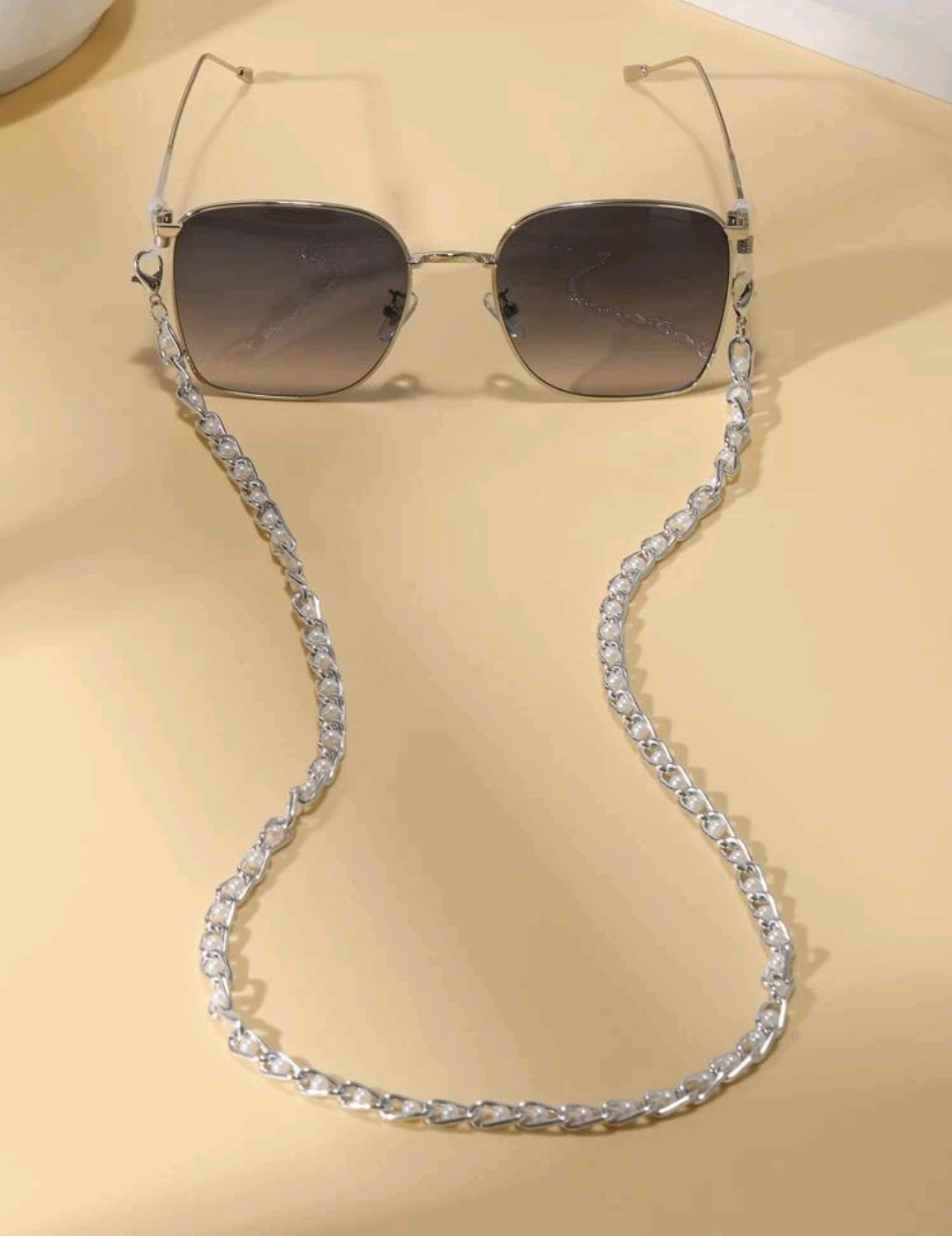 Silver & White Ombre Chain Sunglasses