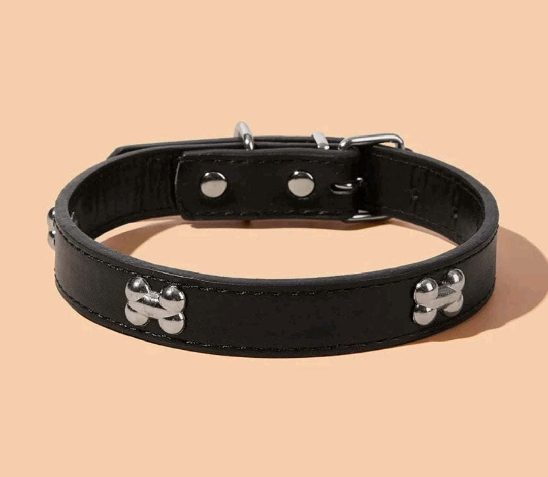 Black Bone Decor Dog Collar