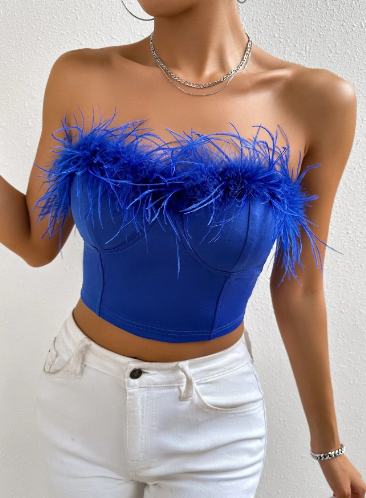 Blue Feather Corset