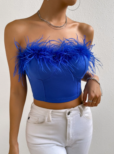 Blue Feather Corset