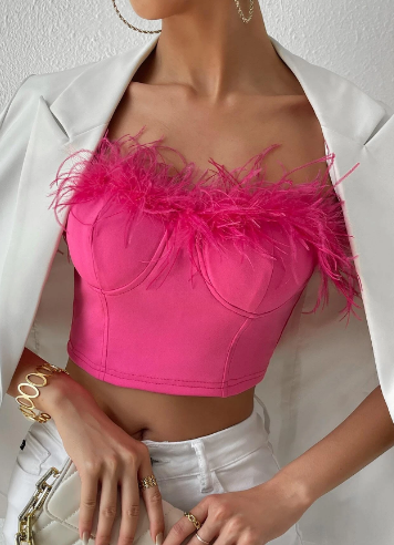 Pink Feather Corset