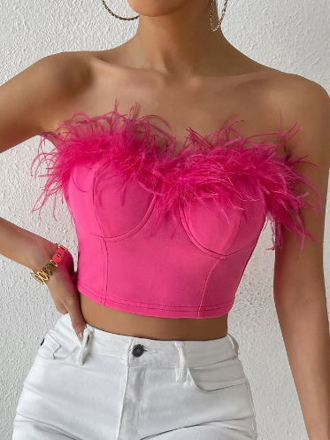 Pink Feather Corset