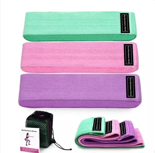 Gym Bunny Non Slip Fabric Resistance Bands 3pk