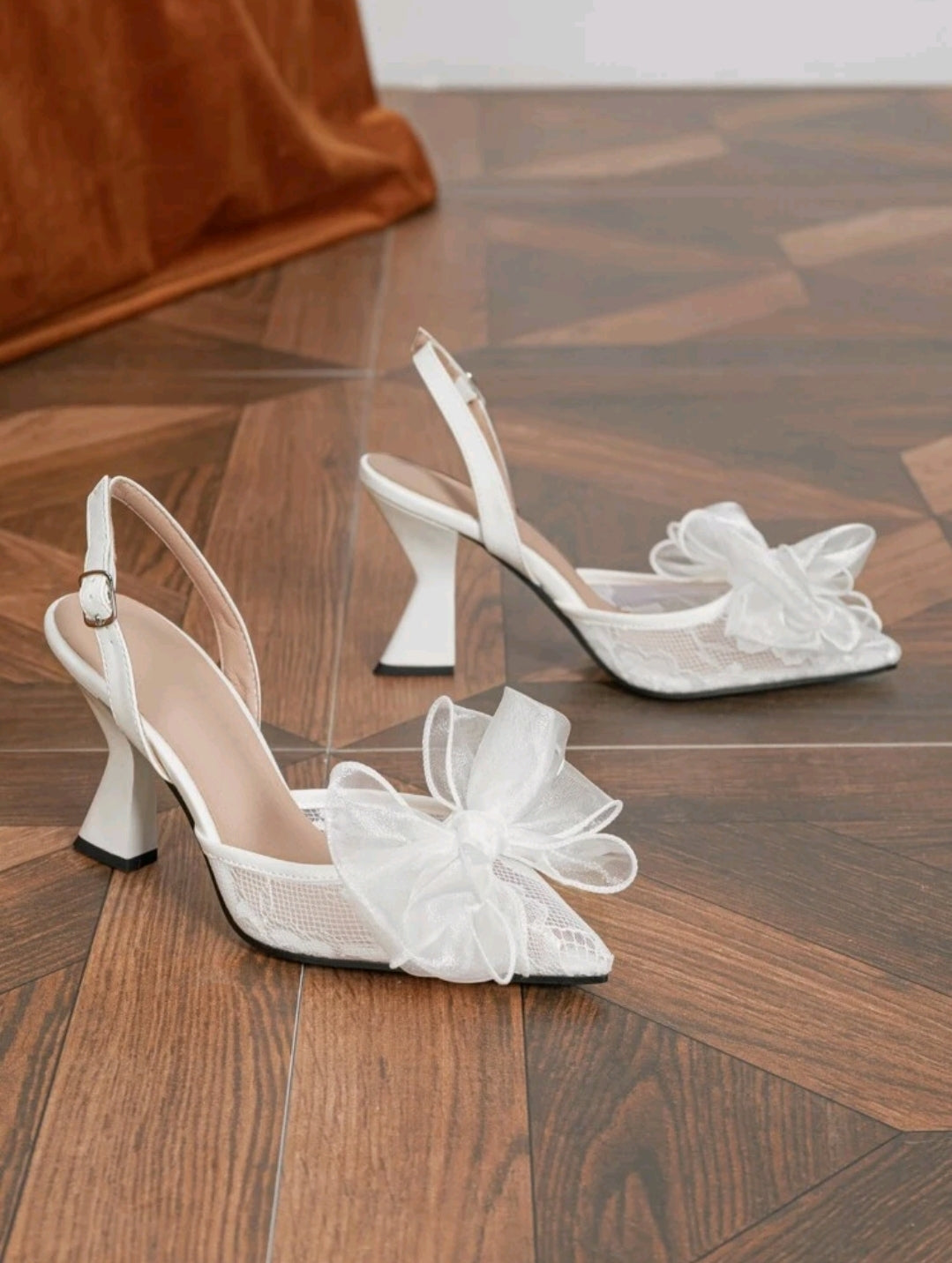 White 'Forever' Lace Bridal Heels